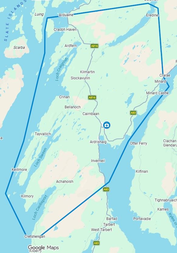 Lochgilphead Medical Centre Practice Boundary