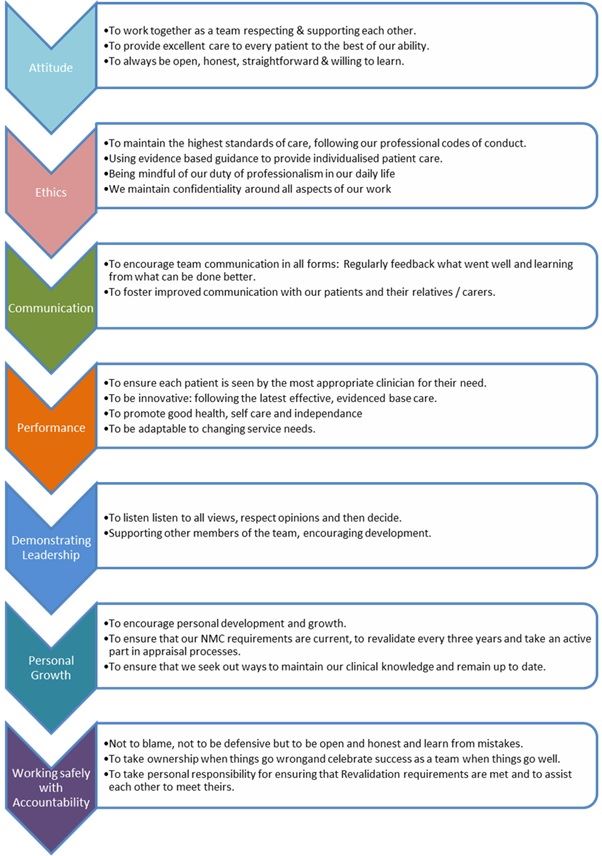 nursing values chart